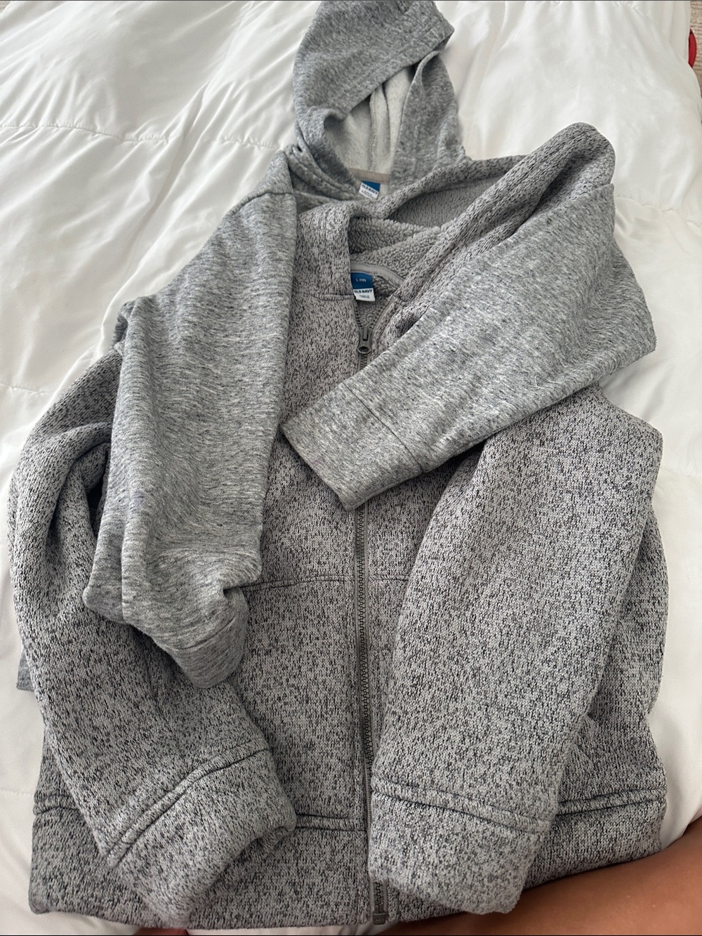 Old Navy Gray Heather Full-Zip Kids Hoodie Jacket